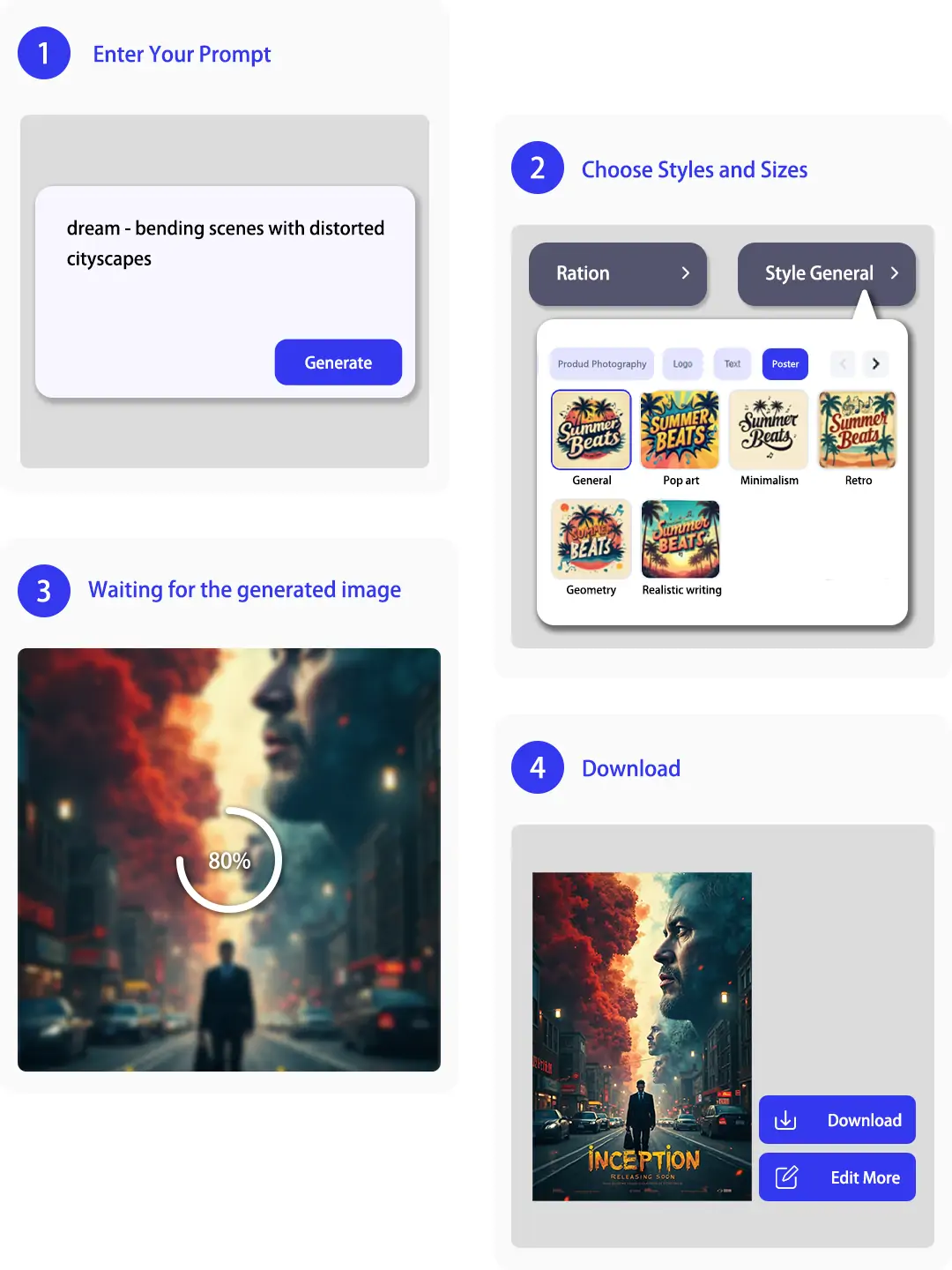 The process of using Pokecut's AI movie poster generator